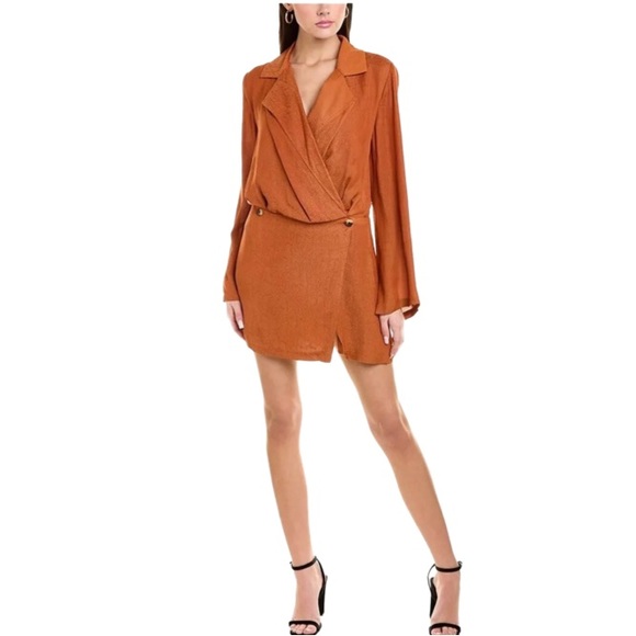 FREE PEOPLE.NWT. Gorgeous “Simone” wrap mini shirt/dress. Cinnaber color. Medium - Picture 3 of 13